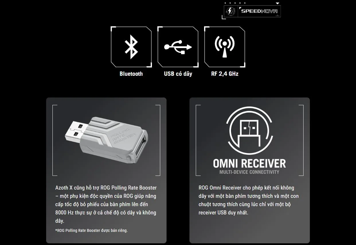 Bàn phím cơ gaming không dây ASUS ROG Azoth X 9