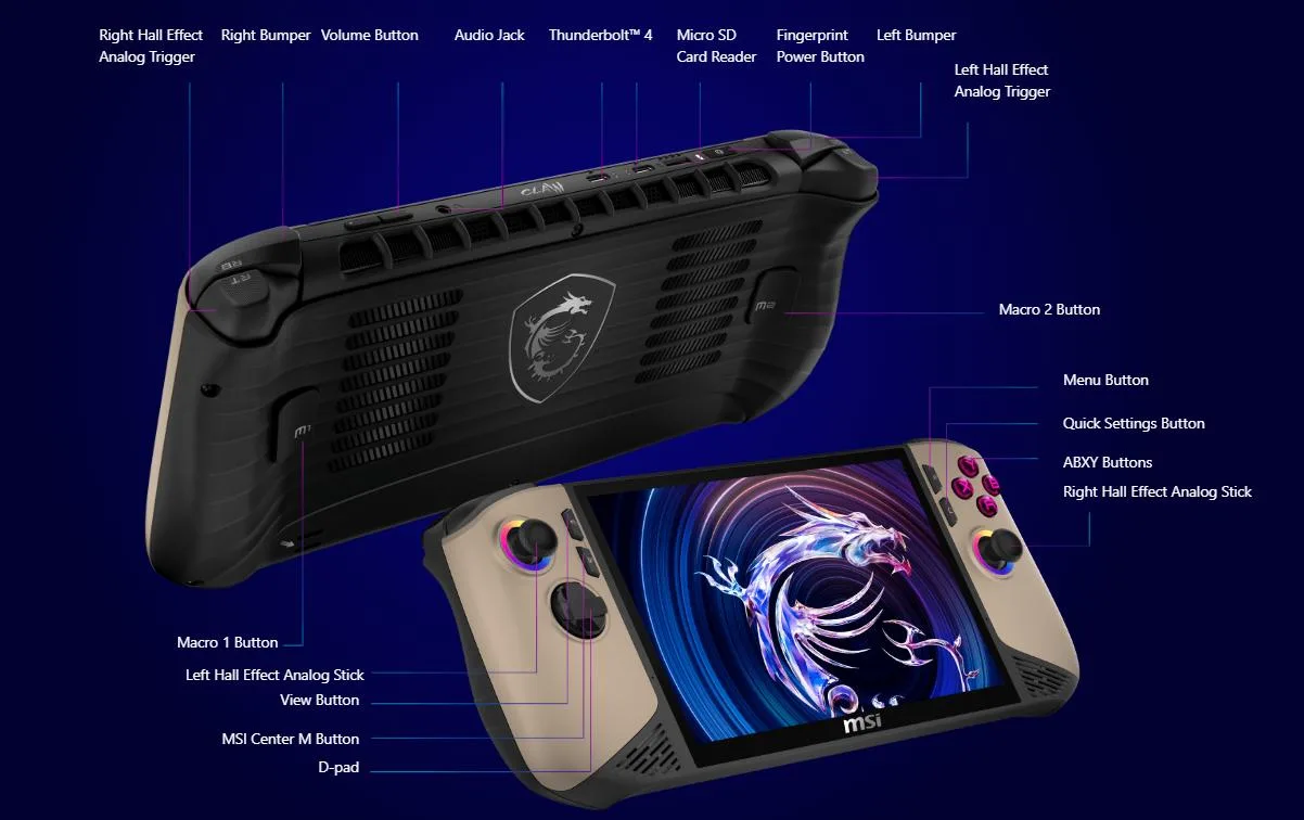 Máy chơi game cầm tay MSI Claw 8 AI+ (A2VM-079VN) 15