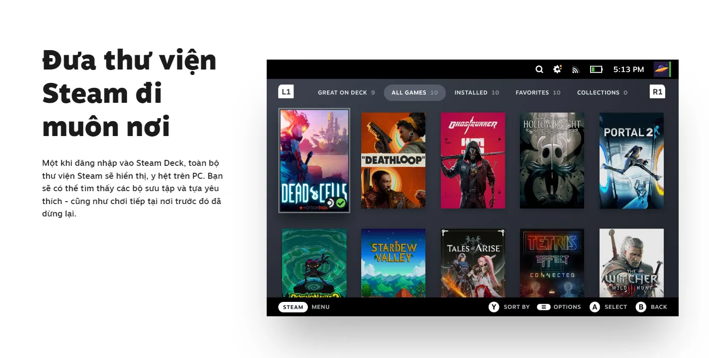 Máy chơi game cầm tay Steam Deck OLED 512GB 11
