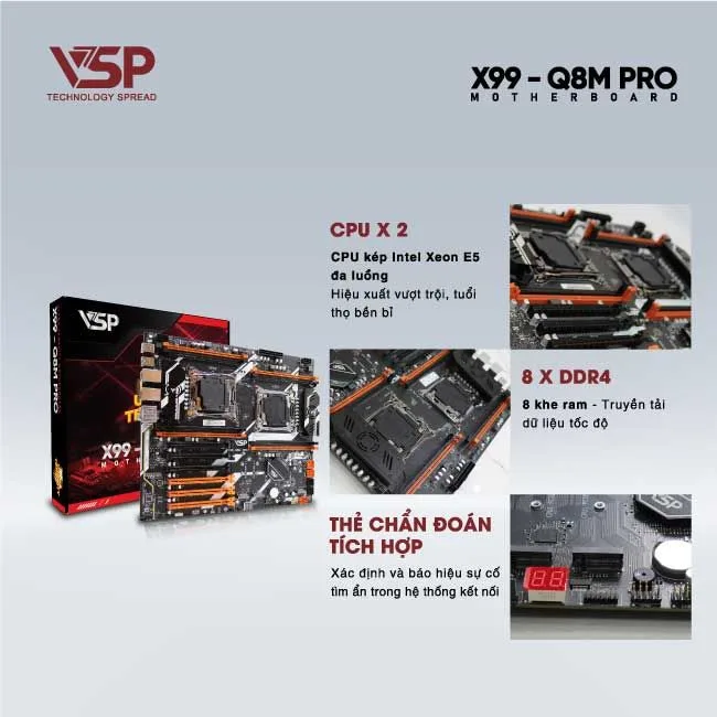 MAINBOARD VSP X99 – Q8M PRO