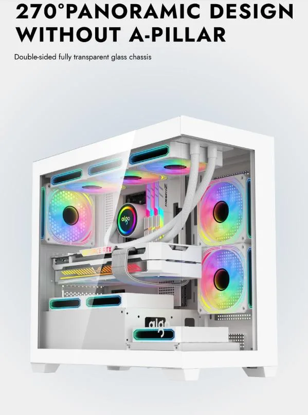 Vỏ case AIGO C218M BLACK (mATX, màu đen, không fan) 3