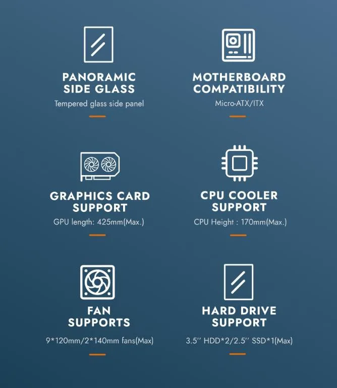 Vỏ case AIGO C218M BLACK (mATX, màu đen, không fan)