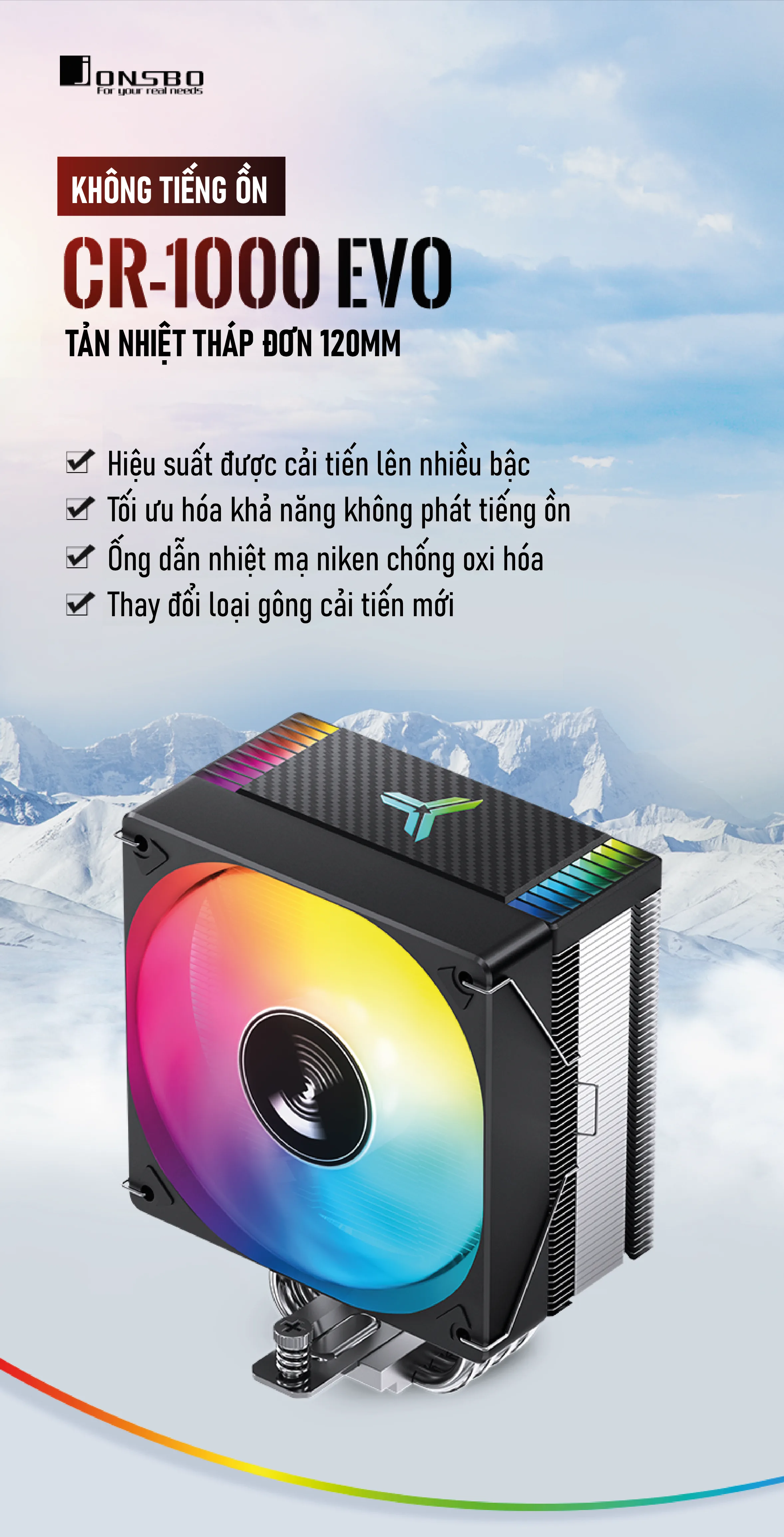 Tản Nhiệt Khí Jonsbo CR-1000 EVO ARGB Black