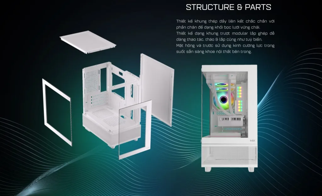 Vỏ Case MIK AETHER BLACK (MATX/Mid Tower/Màu Đen) 