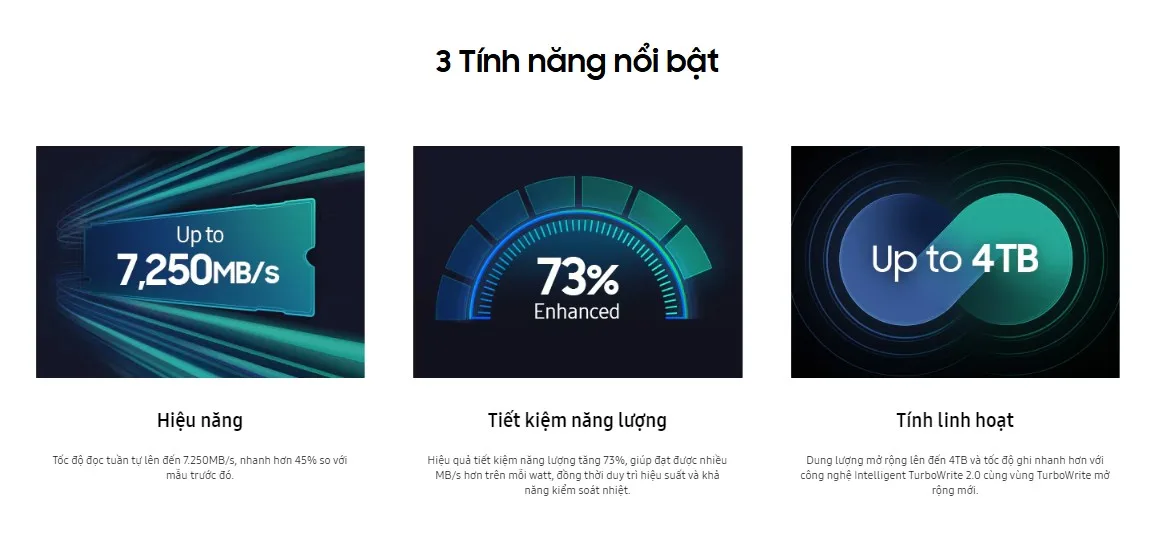 Ổ cứng SSD Samsung 990 EVO Plus PCIe NVMe 4.0x4