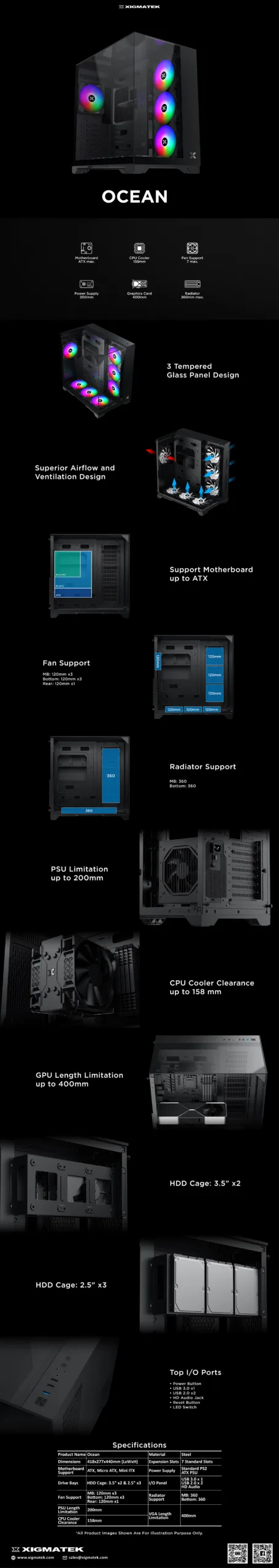 Vỏ case XIGMATEK OCEAN