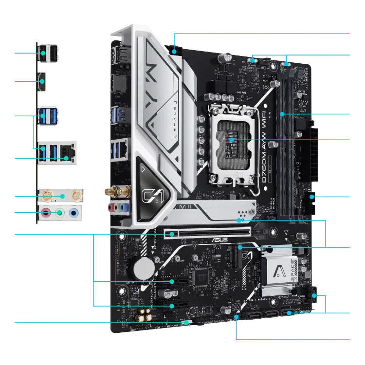 Mainboard Asus B760M-AYW WIFI DDR5 ảnh 3